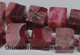 CAG7381 15.5 inches 11*12mm - 13*14mm cube dragon veins agate beads