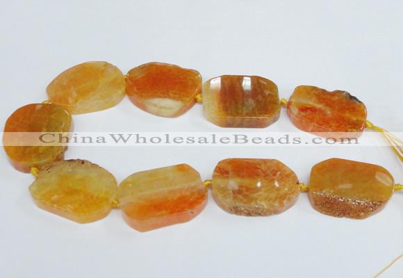 CAG7407 15.5 inches 30*40mm - 35*45mm freeform dragon veins agate beads