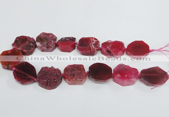 CAG7411 15.5 inches 25*27mm - 30*32mm freeform dragon veins agate beads