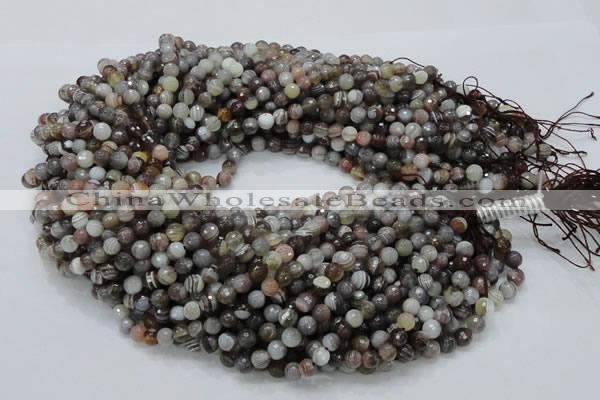 CAG743 15.5 inches 6mm faceted round botswana agate beads wholesale