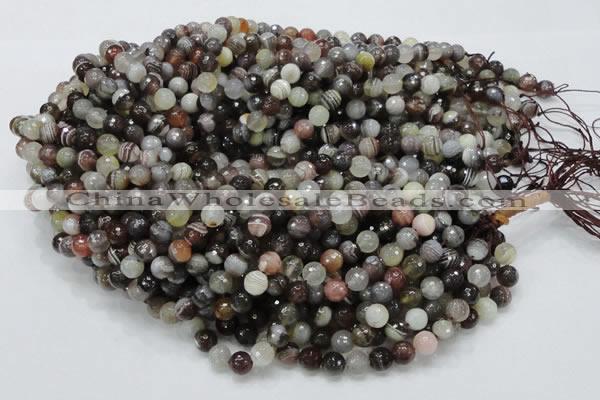 CAG744 15.5 inches 8mm faceted round botswana agate beads wholesale