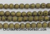 CAG7445 15.5 inches 4mm round plated druzy agate beads wholesale