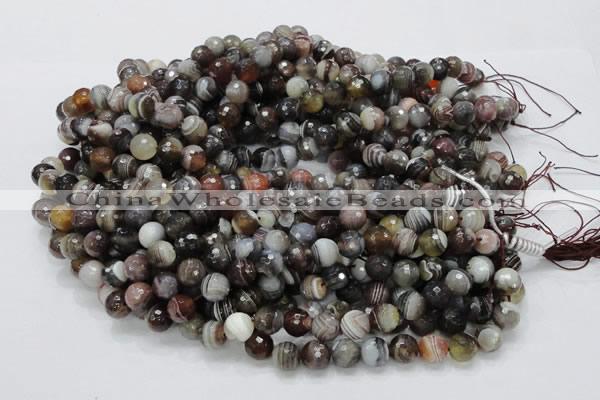CAG745 15.5 inches 12mm faceted round botswana agate beads wholesale