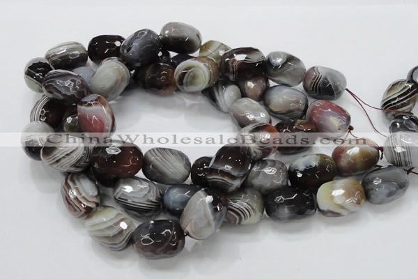CAG748 15.5 inches 18*25mm faceted egg-shaped botswana agate beads