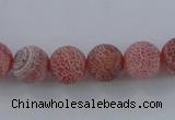 CAG7490 15.5 inches 12mm round frosted agate beads wholesale