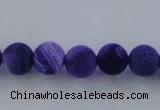 CAG7515 15.5 inches 14mm round frosted agate beads wholesale