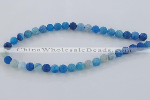 CAG7539 15.5 inches 14mm round frosted agate beads wholesale