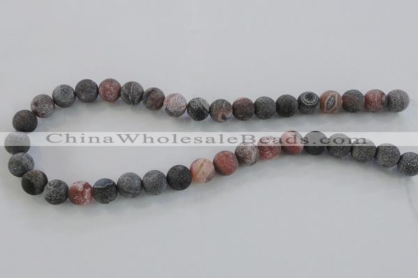 CAG7553 15.5 inches 10mm round frosted agate beads wholesale