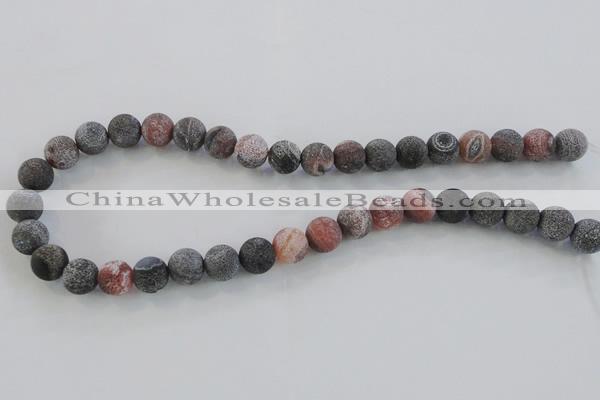 CAG7556 15.5 inches 16mm round frosted agate beads wholesale