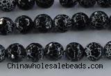 CAG7601 15.5 inches 6mm faceted round frosted agate beads wholesale