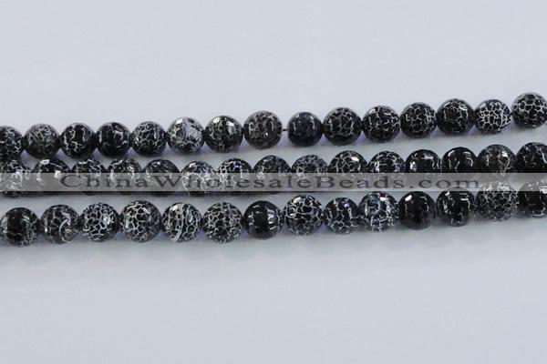 CAG7605 15.5 inches 14mm faceted round frosted agate beads wholesale