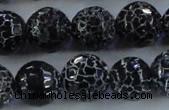 CAG7606 15.5 inches 16mm faceted round frosted agate beads wholesale