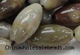 CAG775 15.5 inches 15*30mm rice yellow agate gemstone beads