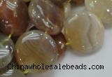 CAG777 15.5 inches 20mm flat round yellow agate gemstone beads