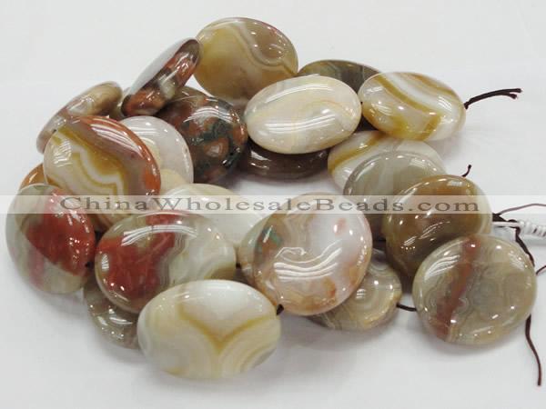 CAG786 15.5 inches 38*48mm oval yellow agate gemstone beads