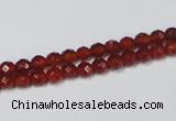 CAG7860 15.5 inches 2mm faceted round red agate beads wholesale