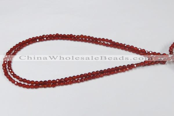 CAG7860 15.5 inches 2mm faceted round red agate beads wholesale
