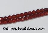 CAG7861 15.5 inches 3mm faceted round red agate beads wholesale