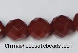 CAG7863 15.5 inches 16mm faceted round red agate beads wholesale