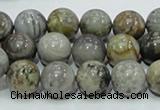 CAG7867 15.5 inches 10mm round silver needle agate beads