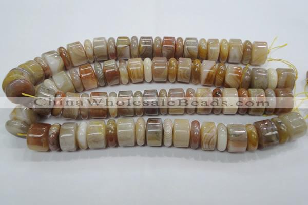 CAG787 15.5 inches 6*18mm & 12*18mm rondelle yellow agate beads