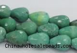 CAG7877 15.5 inches 10*14mm faceted teardrop grass agate beads