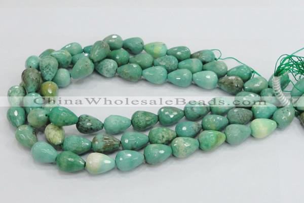 CAG7877 15.5 inches 10*14mm faceted teardrop grass agate beads