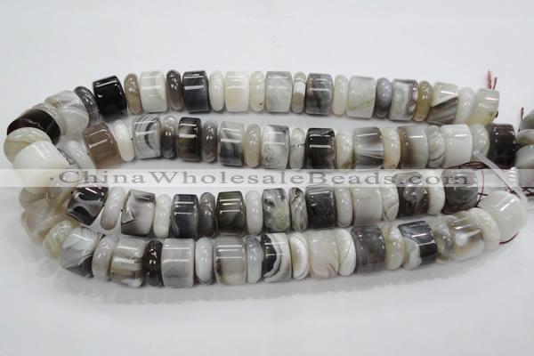 CAG788 15.5 inches 6*18mm & 12*18mm rondelle botswana agate beads