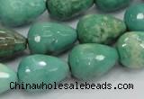 CAG7880 15.5 inches 15*20mm faceted teardrop grass agate beads