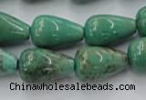 CAG7898 15.5 inches 12*16mm teardrop grass agate beads wholesale