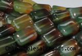 CAG790 15.5 inches 10*14mm rectangle rainbow agate gemstone beads