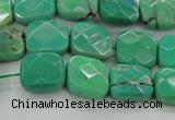 CAG7911 15.5 inches 12*12mm faceted square grass agate beads