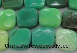 CAG7912 15.5 inches 14*14mm faceted square grass agate beads