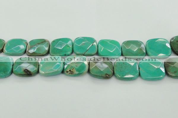 CAG7919 15.5 inches 35*35mm faceted square grass agate beads