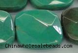 CAG7920 15.5 inches 40*40mm faceted square grass agate beads