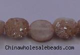 CAG7946 7.5 inches 8*10mm oval plated white druzy agate beads