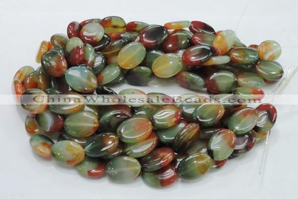 CAG796 15.5 inches 18*25mm oval rainbow agate gemstone beads