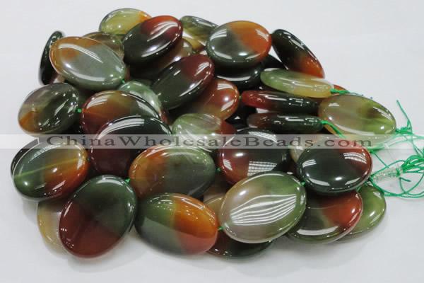 CAG797 15.5 inches 30*40mm oval rainbow agate gemstone beads