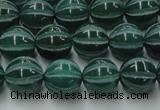 CAG8006 15.5 inches 10mm carved round green agate beads