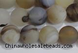 CAG8014 15.5 inches 10mm round matte Montana agate gemstone beads