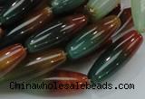 CAG810 15.5 inches 10*30mm rice rainbow agate gemstone beads