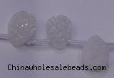 CAG8100 Top drilled 10*14mm teardrop white plated druzy agate beads