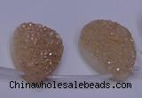 CAG8131 Top drilled 18*25mm teardrop champagne plated druzy agate beads