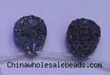 CAG8134 Top drilled 18*25mm teardrop rainbow plated druzy agate beads