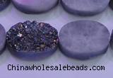CAG8194 7.5 inches 18*25mm oval rainbow plated druzy agate beads