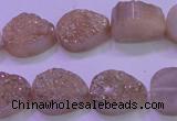 CAG8301 7.5 inches 15*20mm teardrop champagne plated druzy agate beads