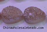 CAG8311 7.5 inches 18*25mm teardrop champagne plated druzy agate beads