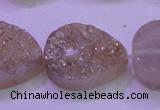 CAG8321 7.5 inches 20*30mm teardrop champagne plated druzy agate beads