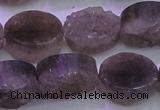 CAG8443 15.5 inches 13*18mm oval grey druzy agate gemstone beads