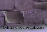 CAG8454 15.5 inches 15*20mm rectangle grey druzy agate gemstone beads